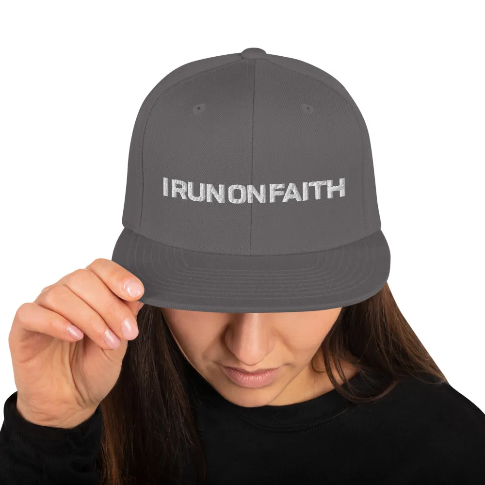 I Run On Faith | Embroidered Snapback Hat