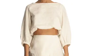 Ivette Linen Blouse-Stella Embroidered Linen Skirt ::RET