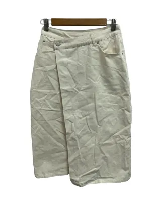 Ivory Asymmetrical Denim Skirt LB