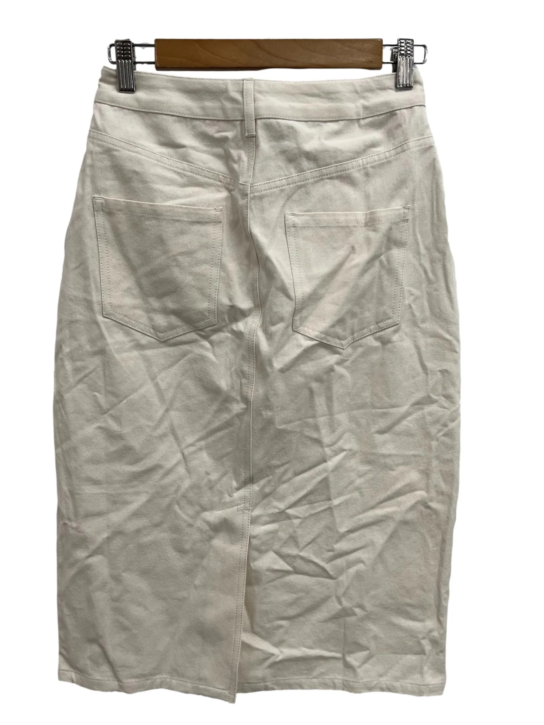 Ivory Asymmetrical Denim Skirt LB