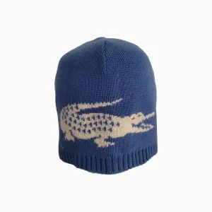 Jacquard Crocodile Wool Reversible Beanie Hat