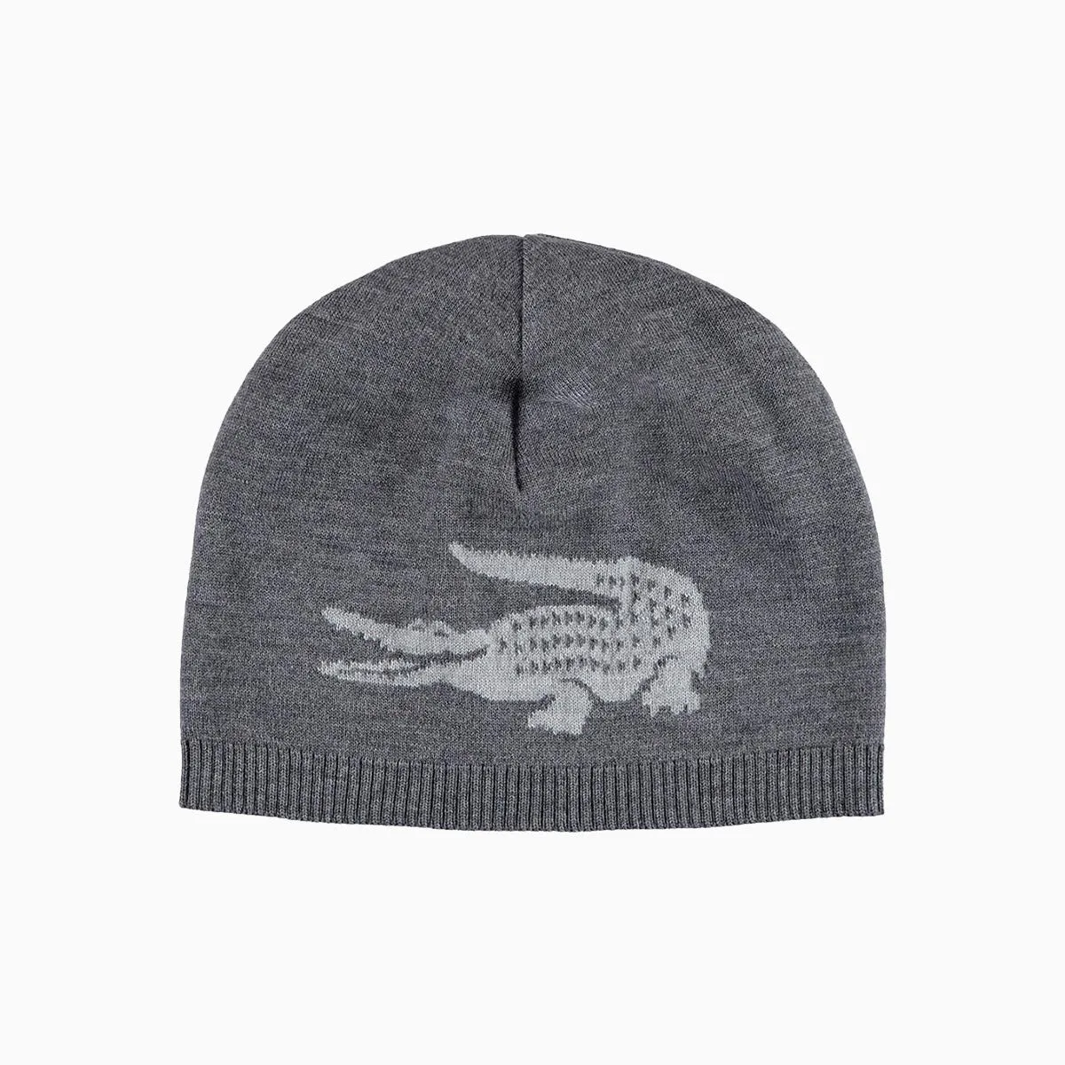 Jacquard Crocodile Wool Reversible Beanie Hat