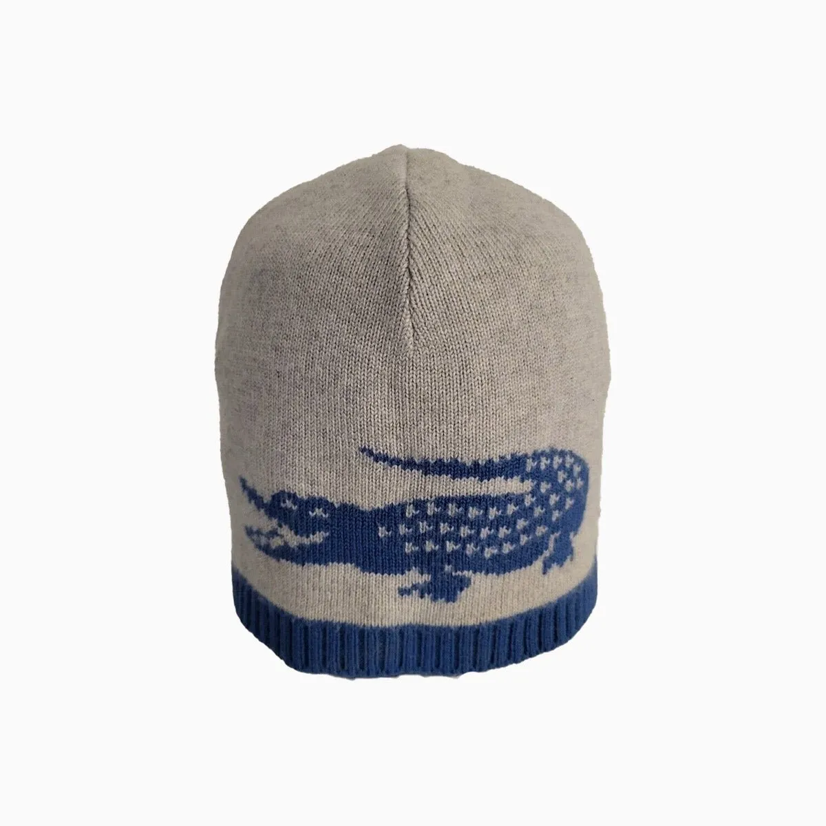 Jacquard Crocodile Wool Reversible Beanie Hat