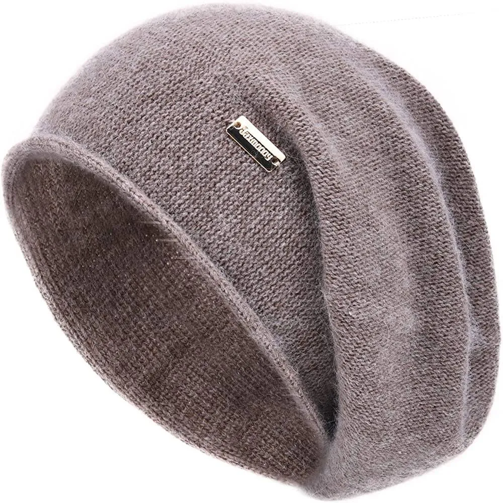 jaxmonoy Cashmere Slouchy Knit Beanie Hat for Women Winter Soft Warm Ladies Wool Knitted Skull Beanies Cap | Multiple Colors