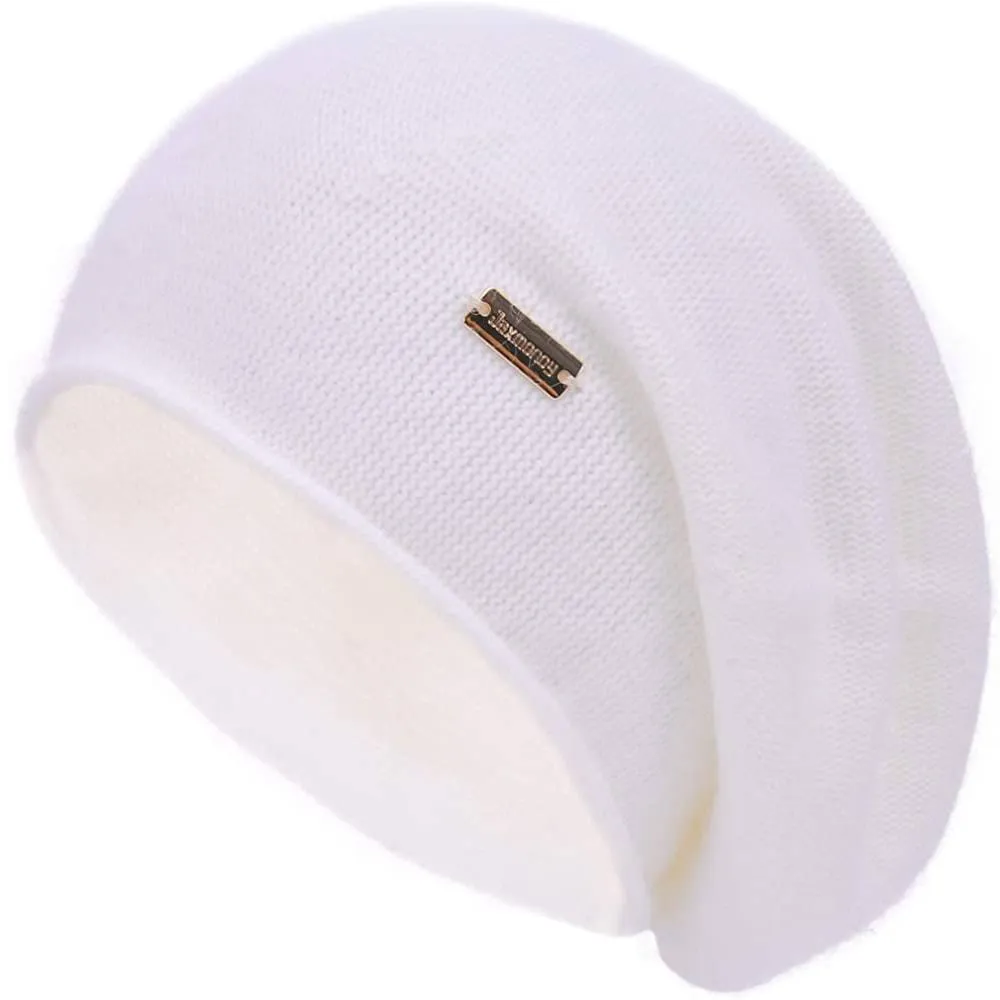 jaxmonoy Cashmere Slouchy Knit Beanie Hat for Women Winter Soft Warm Ladies Wool Knitted Skull Beanies Cap | Multiple Colors