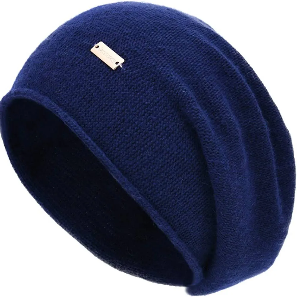 jaxmonoy Cashmere Slouchy Knit Beanie Hat for Women Winter Soft Warm Ladies Wool Knitted Skull Beanies Cap | Multiple Colors