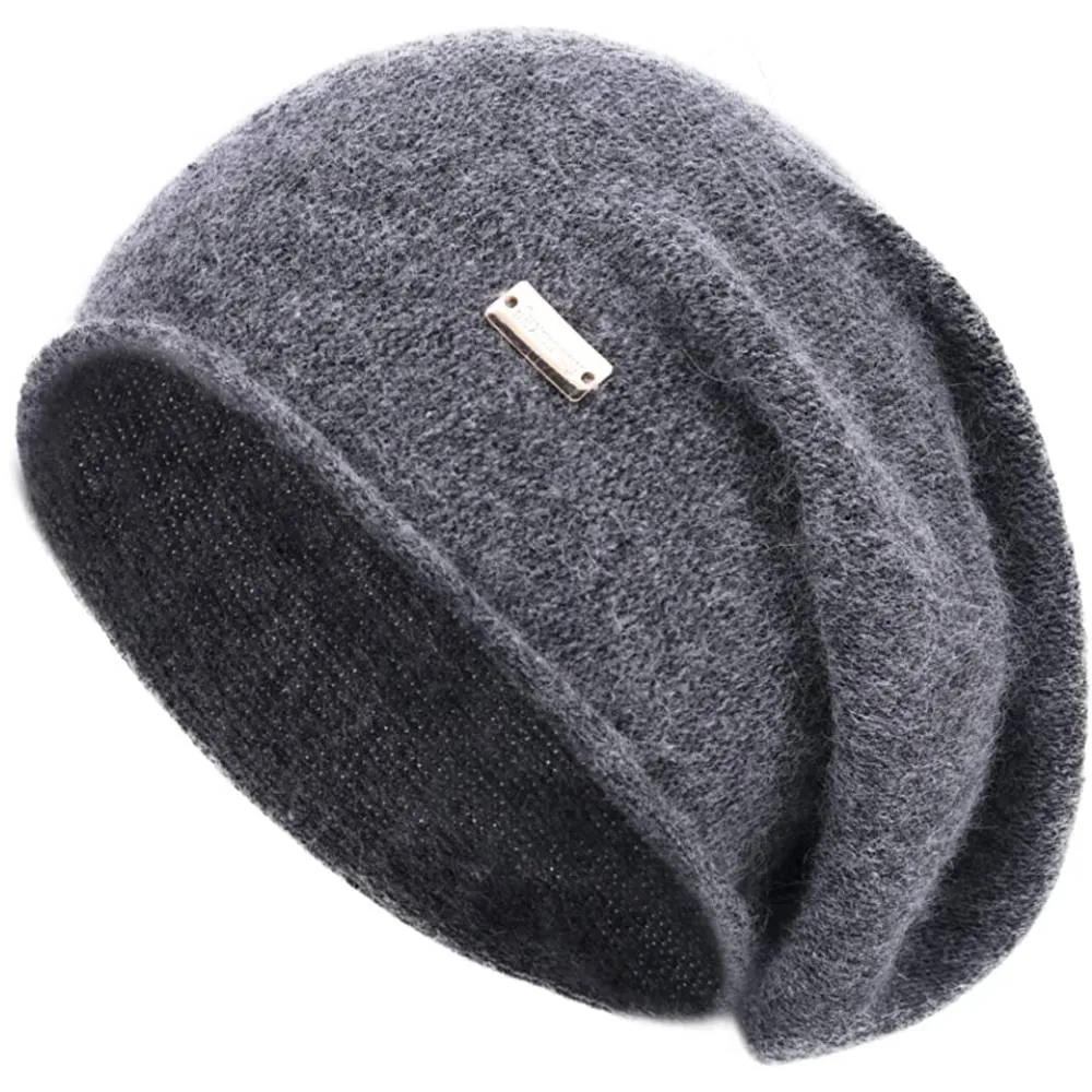 jaxmonoy Cashmere Slouchy Knit Beanie Hat for Women Winter Soft Warm Ladies Wool Knitted Skull Beanies Cap | Multiple Colors