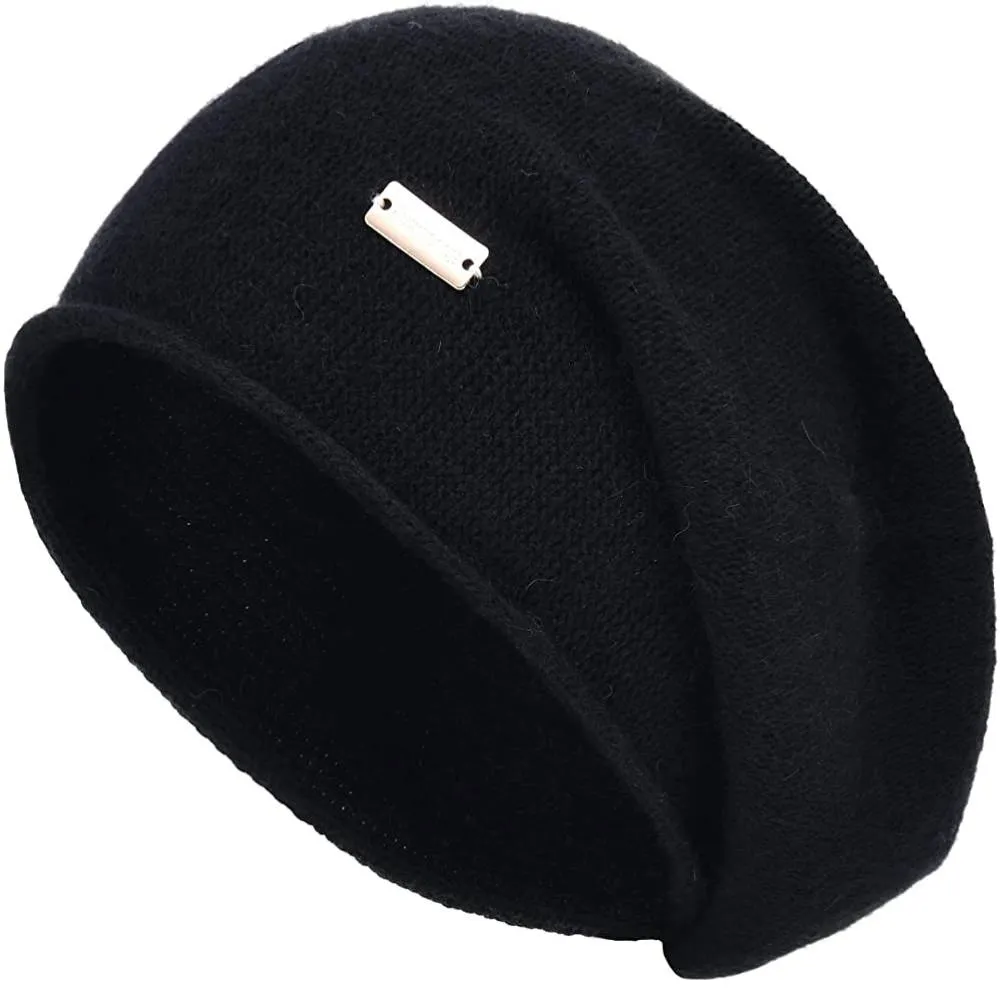 jaxmonoy Cashmere Slouchy Knit Beanie Hat for Women Winter Soft Warm Ladies Wool Knitted Skull Beanies Cap | Multiple Colors