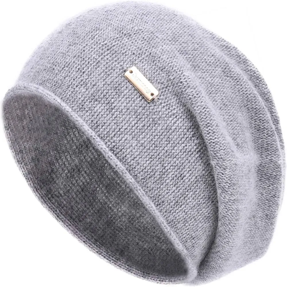 jaxmonoy Cashmere Slouchy Knit Beanie Hat for Women Winter Soft Warm Ladies Wool Knitted Skull Beanies Cap | Multiple Colors