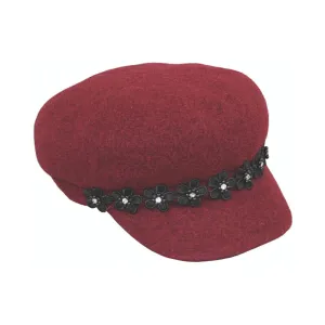 Jeanne Simmons Accessories Wool Felt Burgundy Cap (Women's)