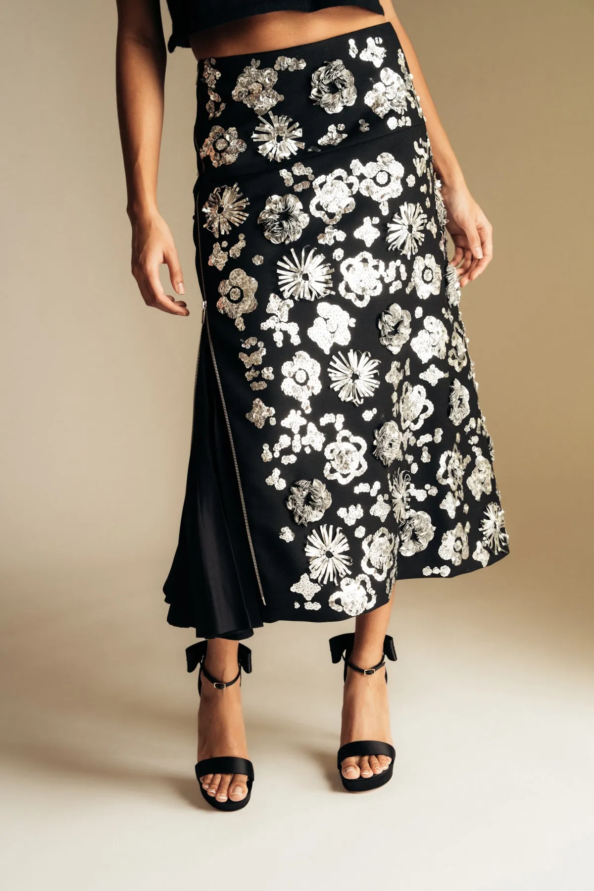 JIL SANDER | EMBROIDERED ASYMMETRICAL SKIRT