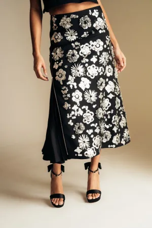 JIL SANDER | EMBROIDERED ASYMMETRICAL SKIRT