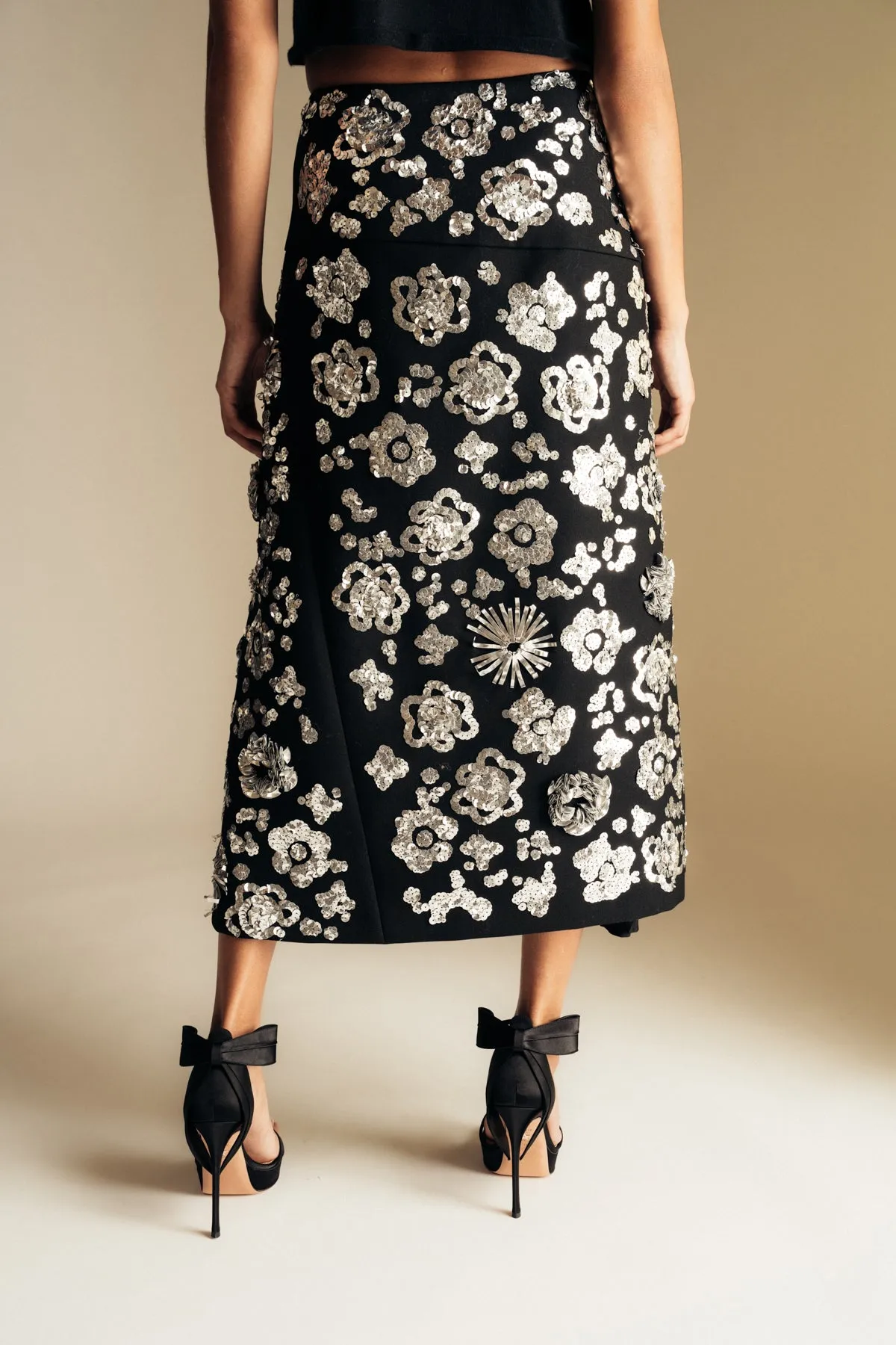 JIL SANDER | EMBROIDERED ASYMMETRICAL SKIRT