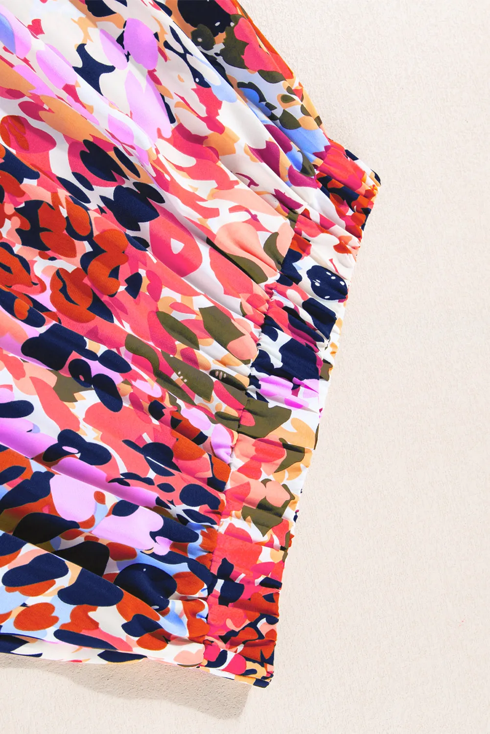 KaleaBoutique Abstract Floral Print Ruffled High Waist Maxi Skirt