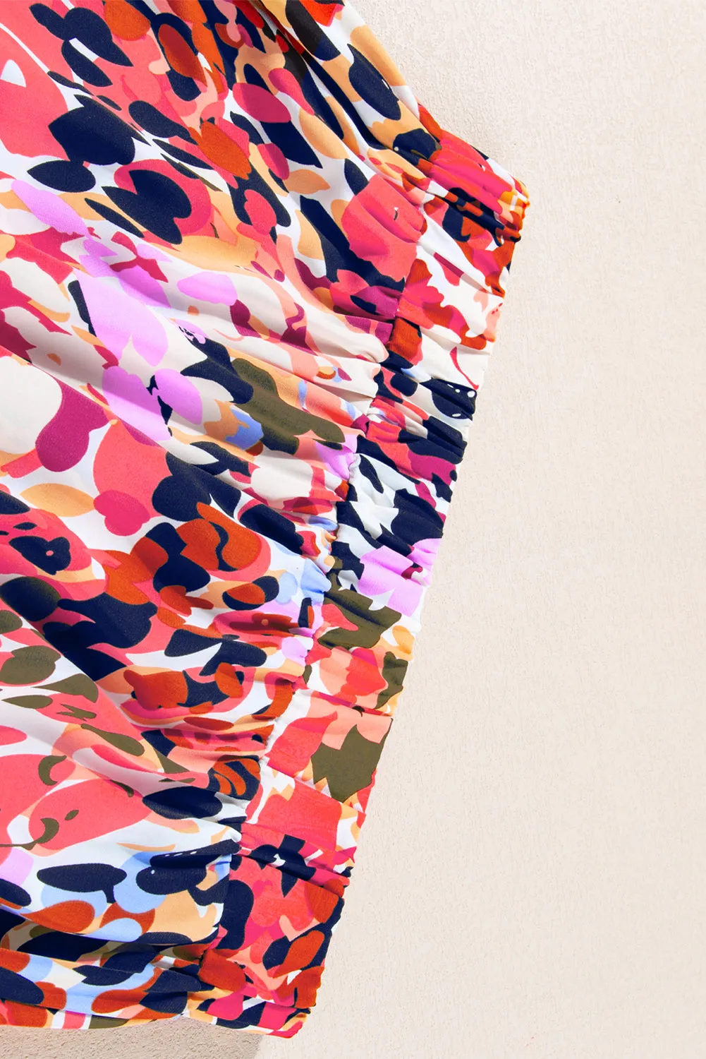 KaleaBoutique Abstract Floral Print Ruffled High Waist Maxi Skirt