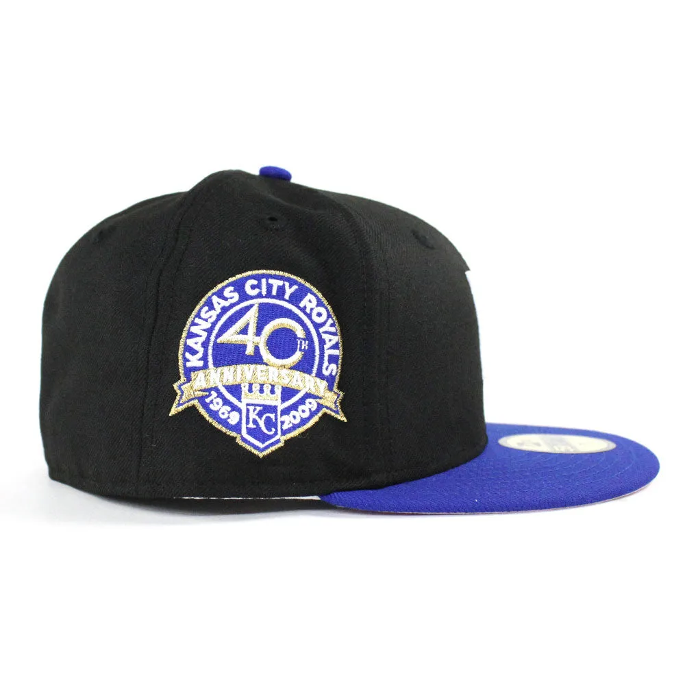 Kansas City Royals 4OTH ANNIVERSARY New Era 59Fifty Fitted Hat (Pink Under Brim)