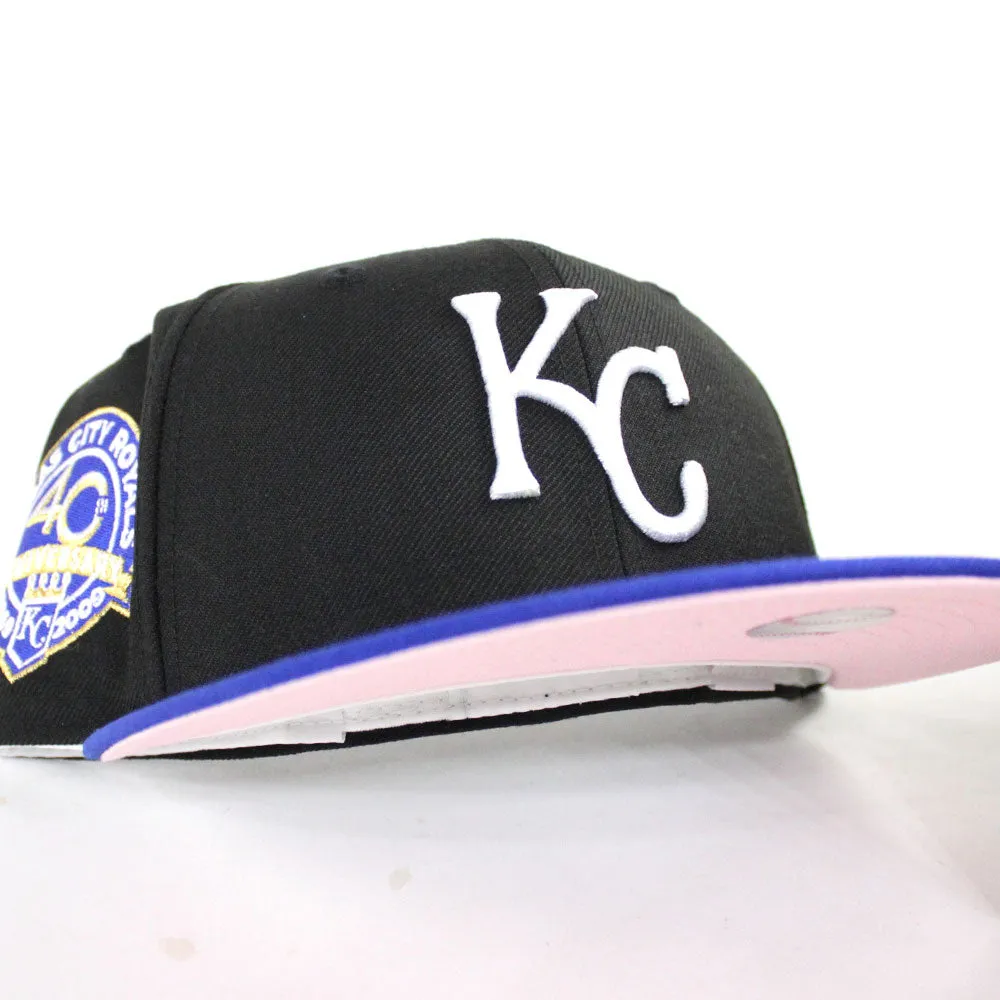 Kansas City Royals 4OTH ANNIVERSARY New Era 59Fifty Fitted Hat (Pink Under Brim)