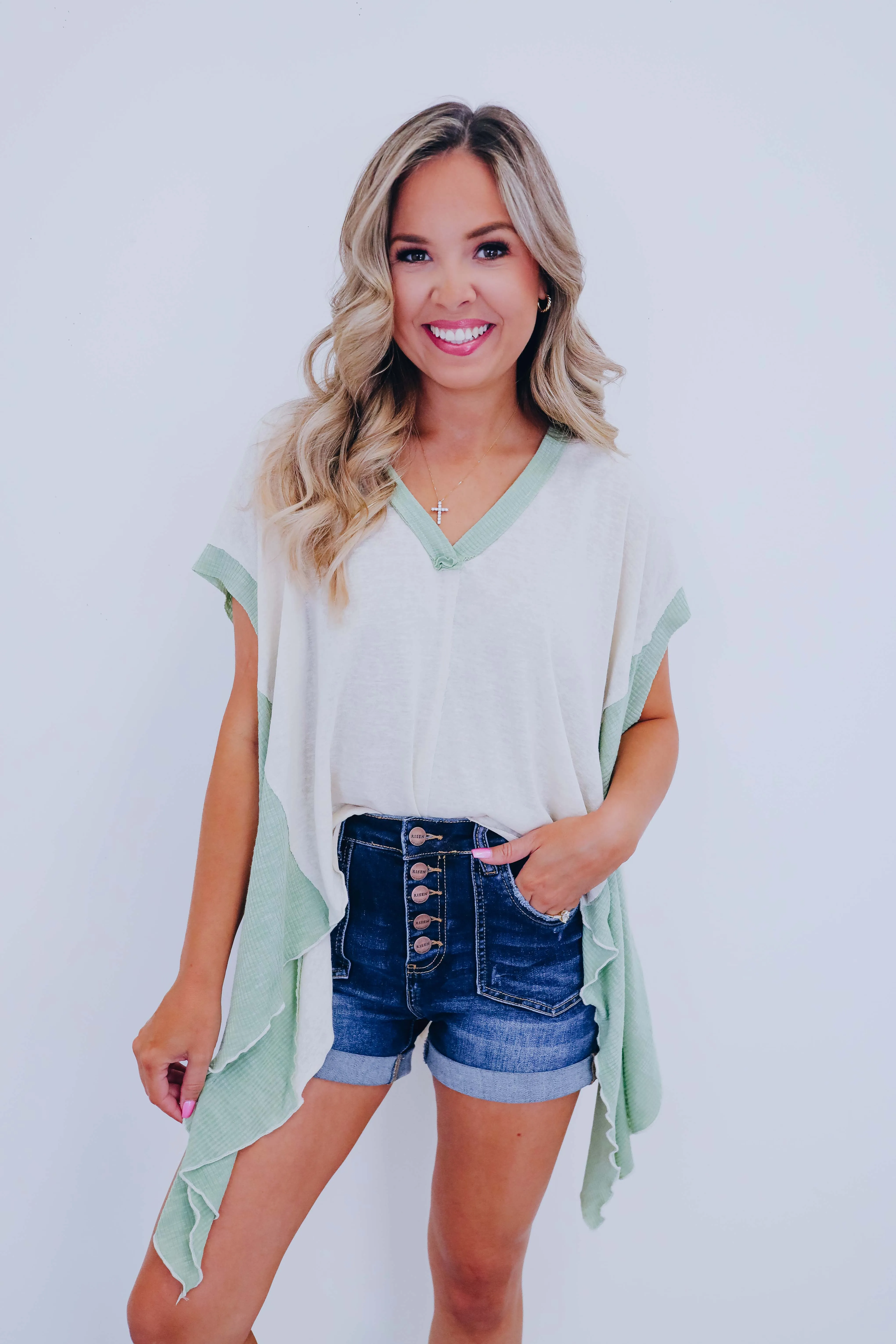 Katie Cropped Asymmetrical Hem Top By POL - 4 Colors