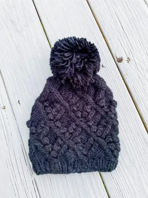 Kendall Knitted Pom Pom Beanie (Black)