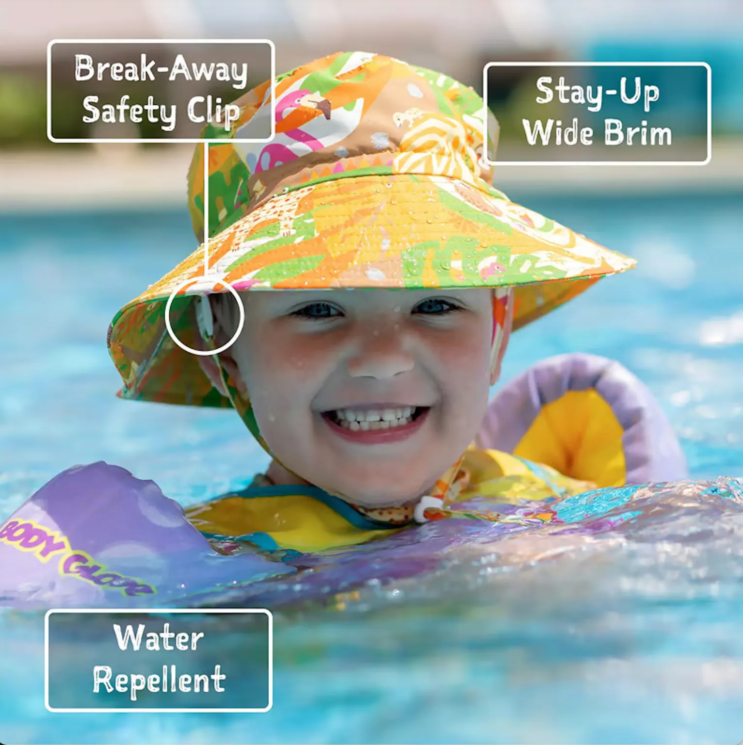 Kids Water Repellent Bucket Hats | Pink Strawberry
