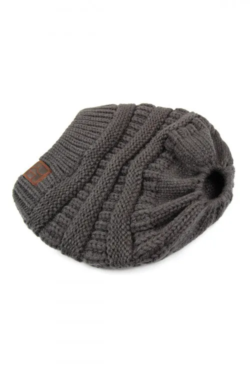 Knitted Poinytail Beanie