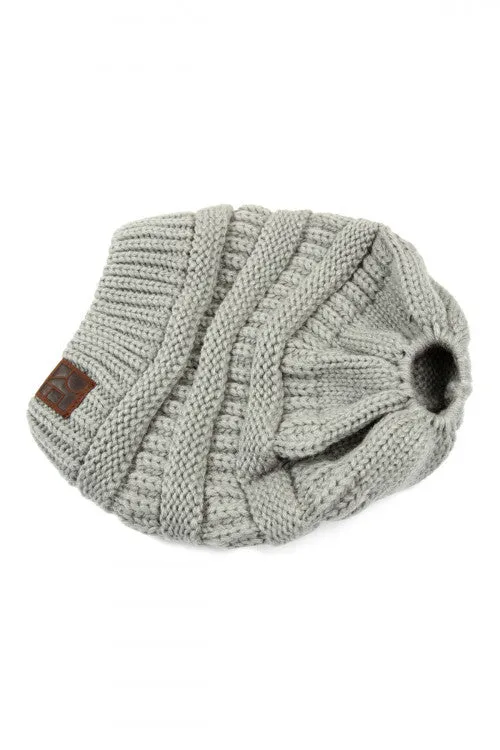 Knitted Poinytail Beanie