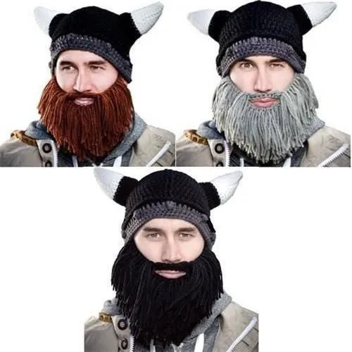 Knitted Viking Beanie with Beard
