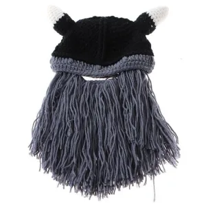 Knitted Viking Beanie with Beard