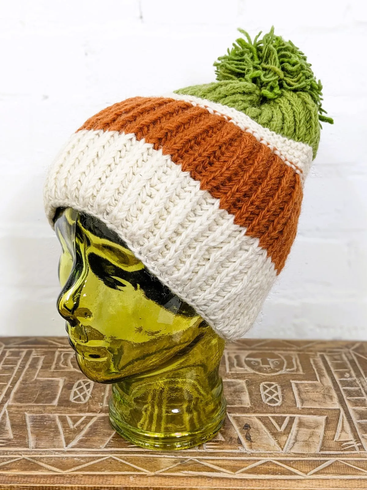Knitted Wool Bobble Hat