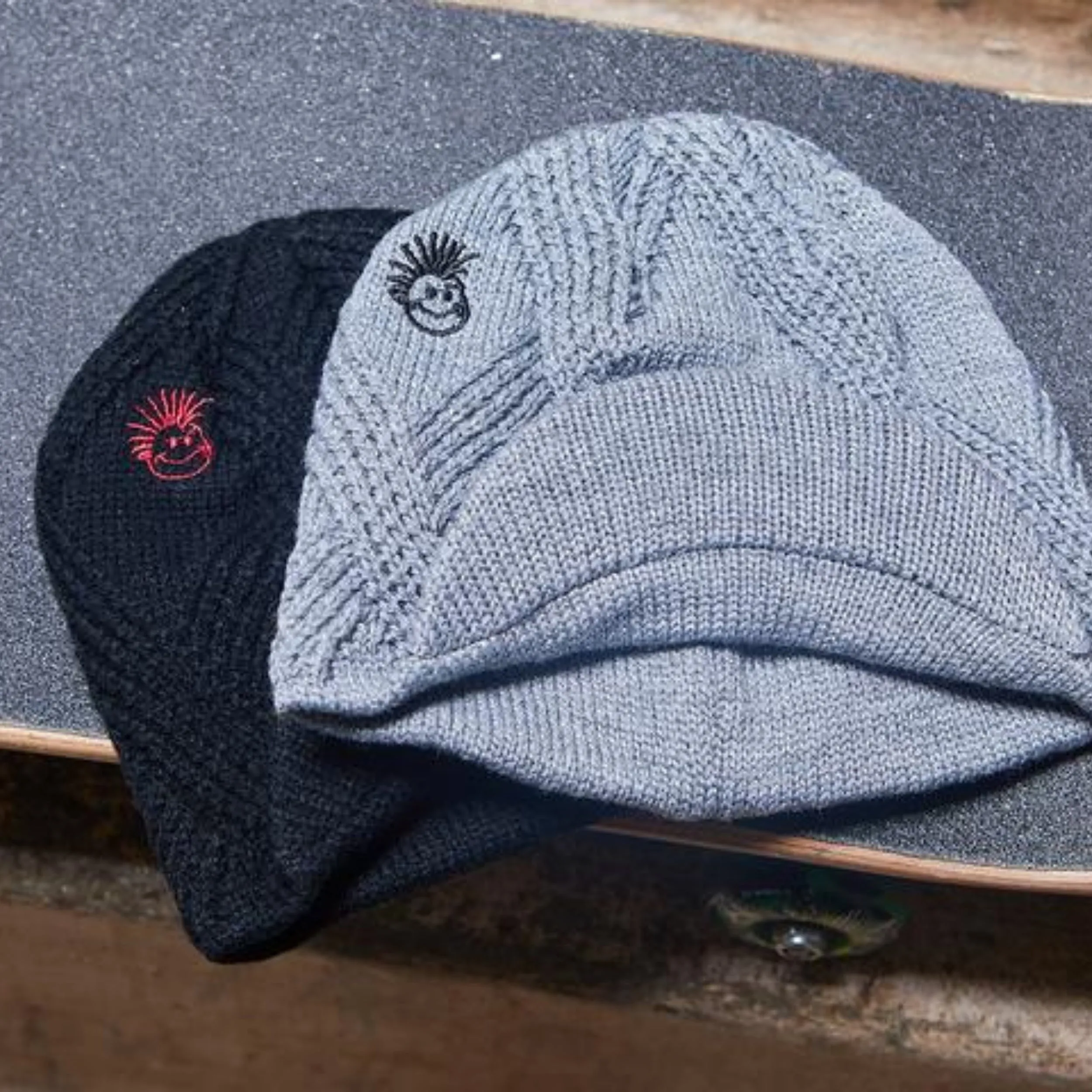 Knuckleheads Black Visor Beanie