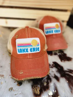 Lake Erie Distressed Mesh Baseball Cap *