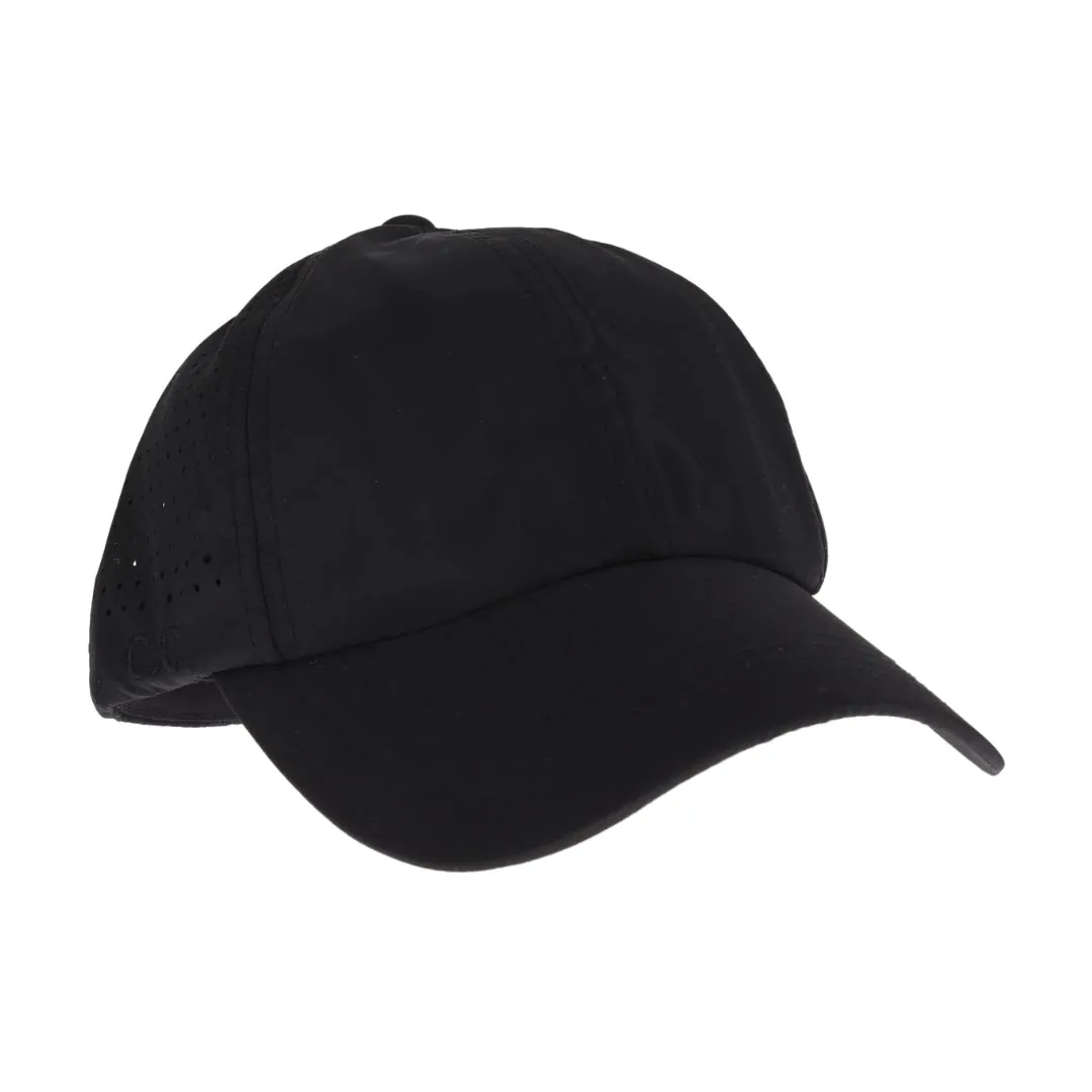 Laser Cut Criss Cross High Ponytail Hat