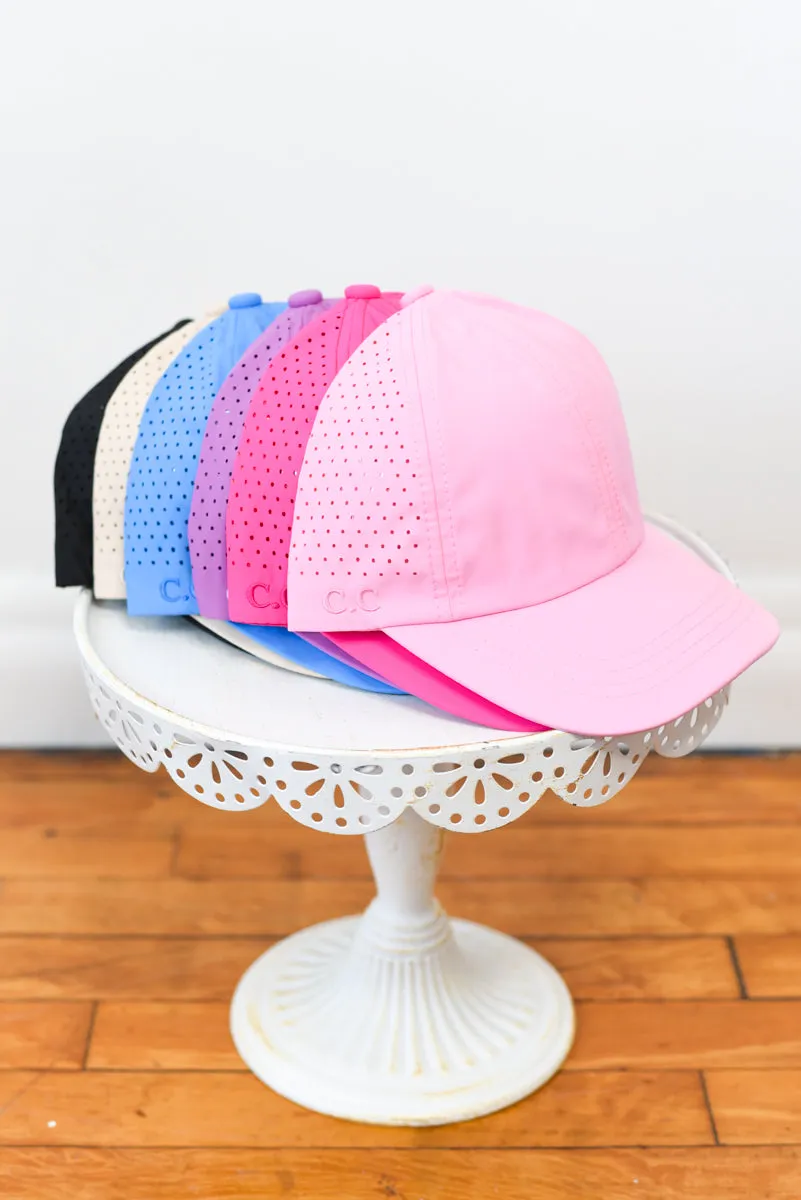 Laser Cut Criss Cross High Ponytail Hat
