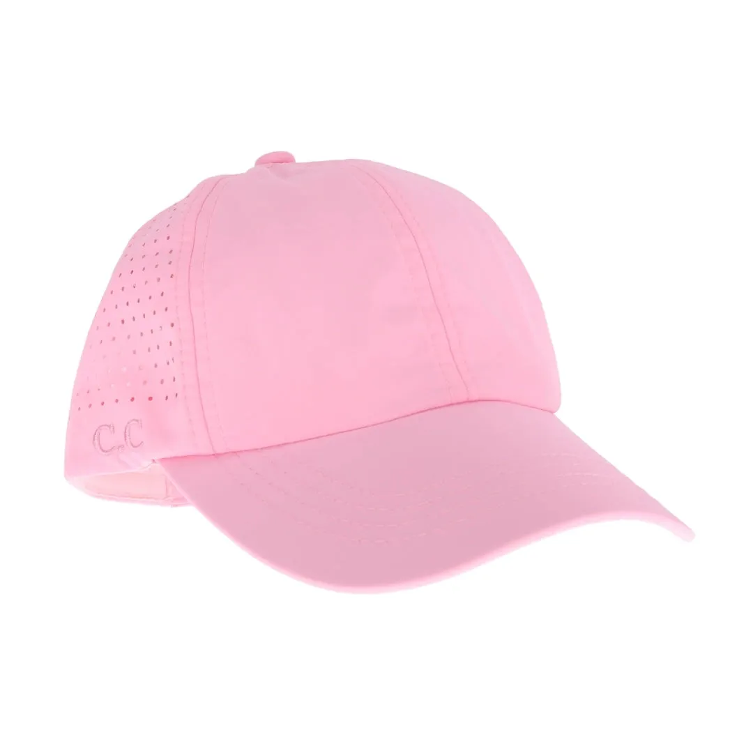 Laser Cut Criss Cross High Ponytail Hat