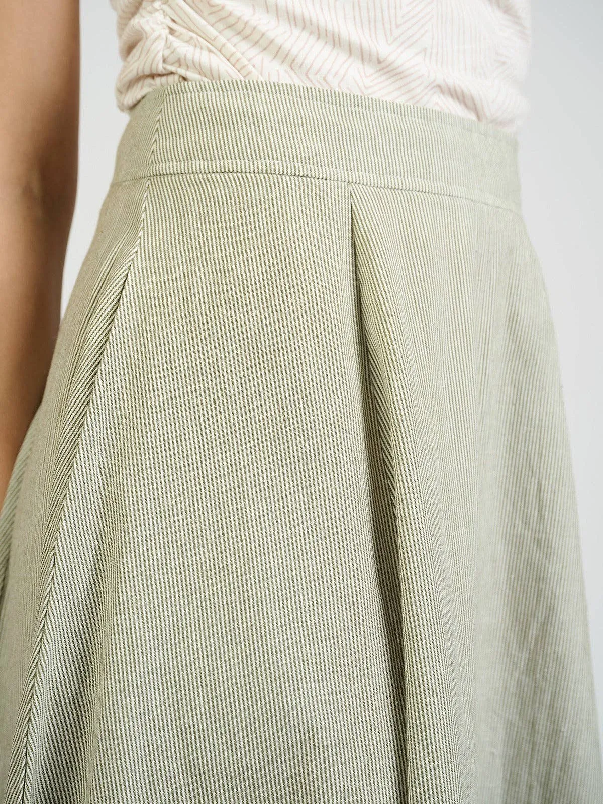 Lucinda Skirt Olive Stripe
