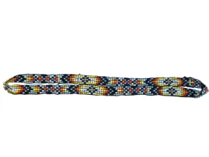 M&F Western Hatband Unique Stretch Beaded 3/8" Yellow Brown 02756