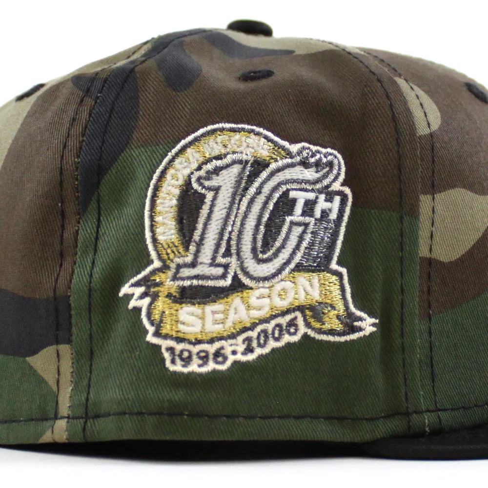MANITOBA MOOSE 10TH SEASON AMERICAN HOCKEY LEAGUE New Era 59Fifty Fitted Hat (WoodLand Camo Black Green Under Brim)