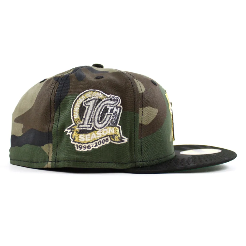 MANITOBA MOOSE 10TH SEASON AMERICAN HOCKEY LEAGUE New Era 59Fifty Fitted Hat (WoodLand Camo Black Green Under Brim)