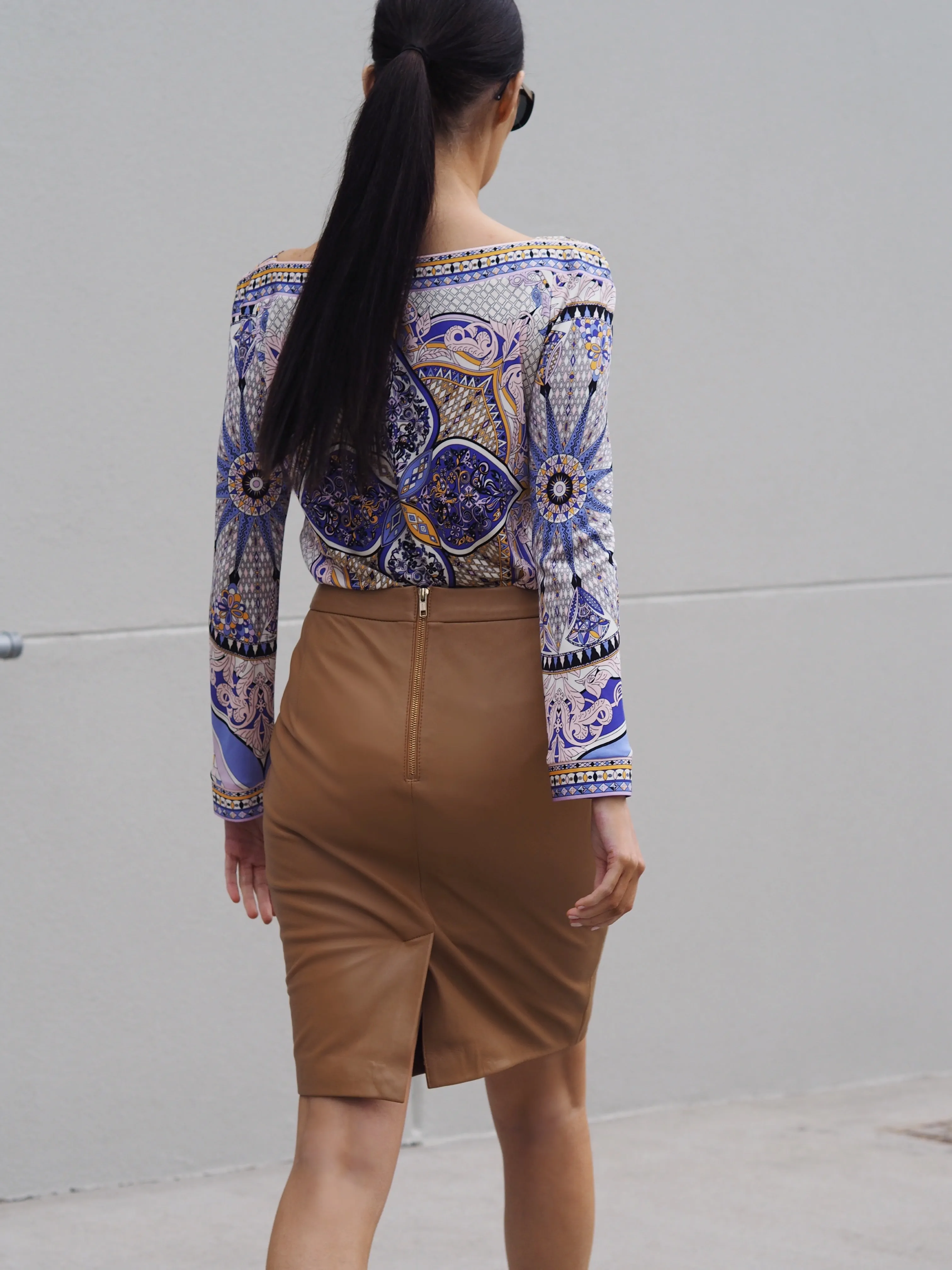 Meghan Asymmetrical Seam Detail Skirt | Gold Metallic