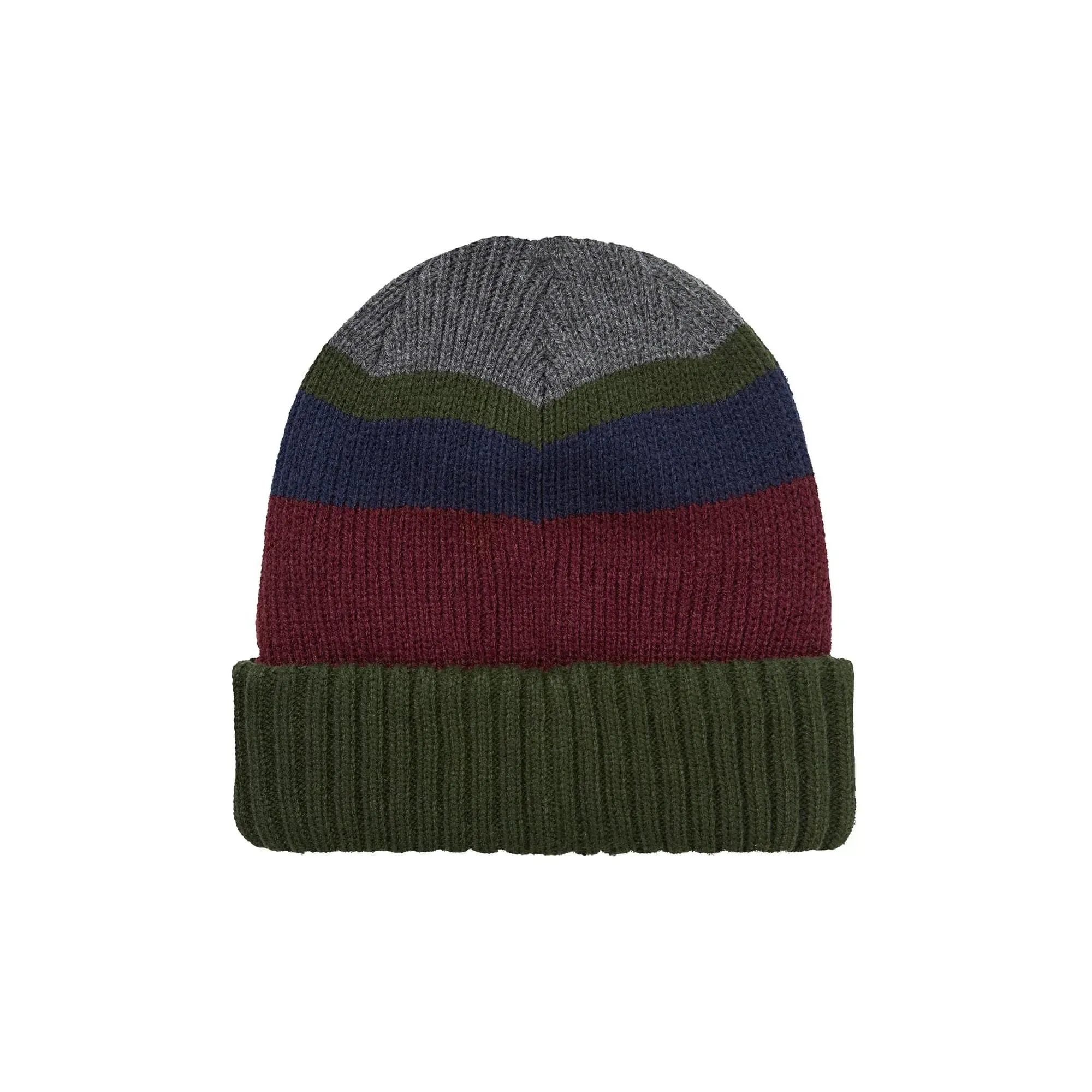Mens & Ladies Waterproof Thermal Roll Cuff Striped Beanie Hat