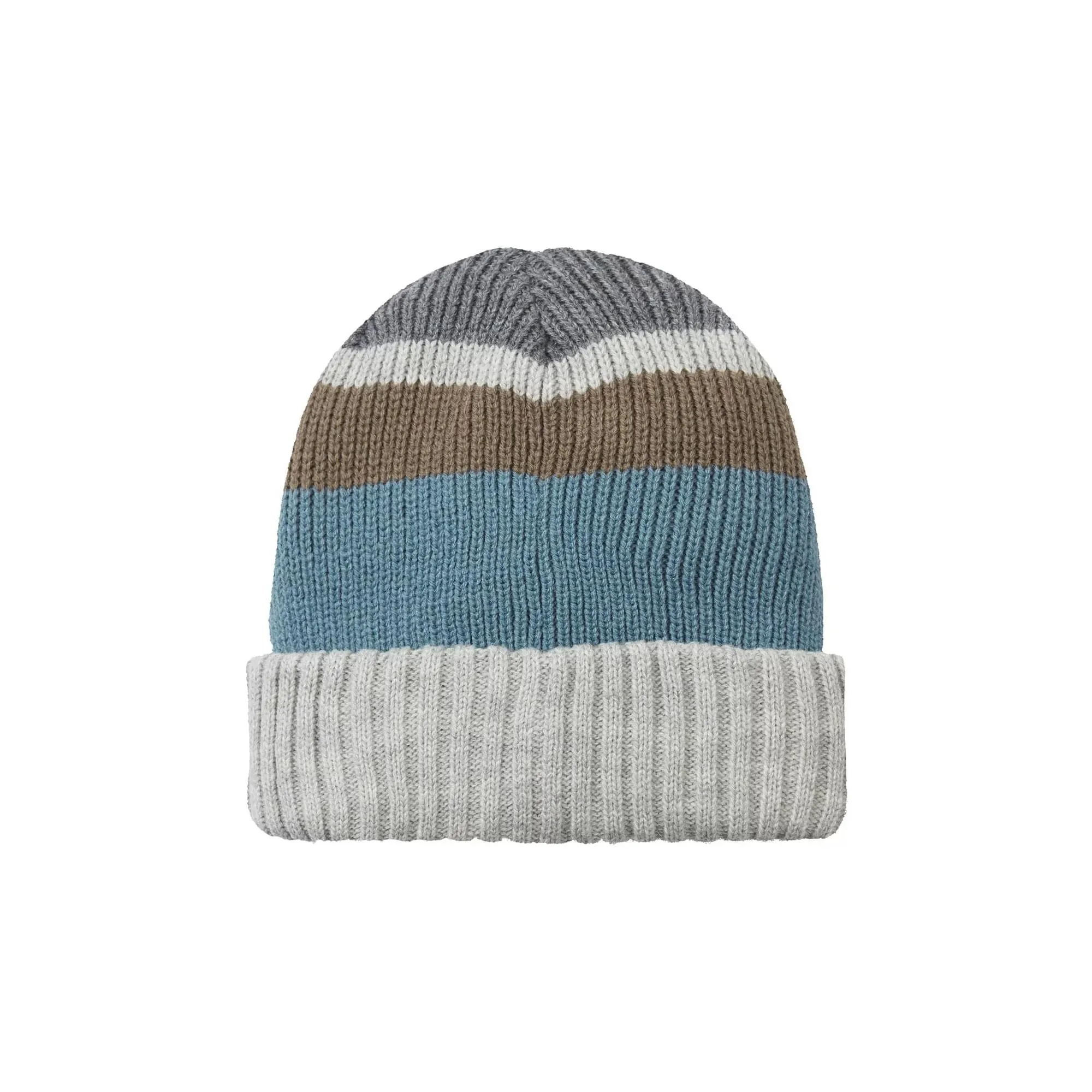 Mens & Ladies Waterproof Thermal Roll Cuff Striped Beanie Hat