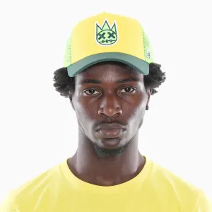 Men's Clean Logo Mesh Back Trucker Curved Visor Green Sheen