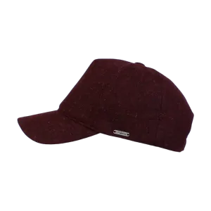 Men's Wigens | Melange Shetland Baseball Cap | Dark Wine Red