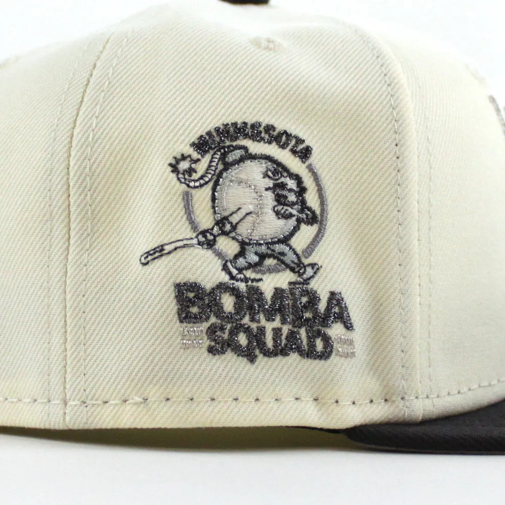 Minnesota Twins Bomba Squad New Era 59Fifty Fitted Hat (Chrome White Dark Gray Gray Under Brim)