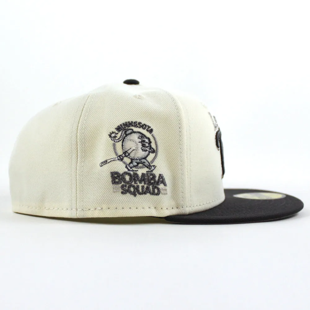 Minnesota Twins Bomba Squad New Era 59Fifty Fitted Hat (Chrome White Dark Gray Gray Under Brim)