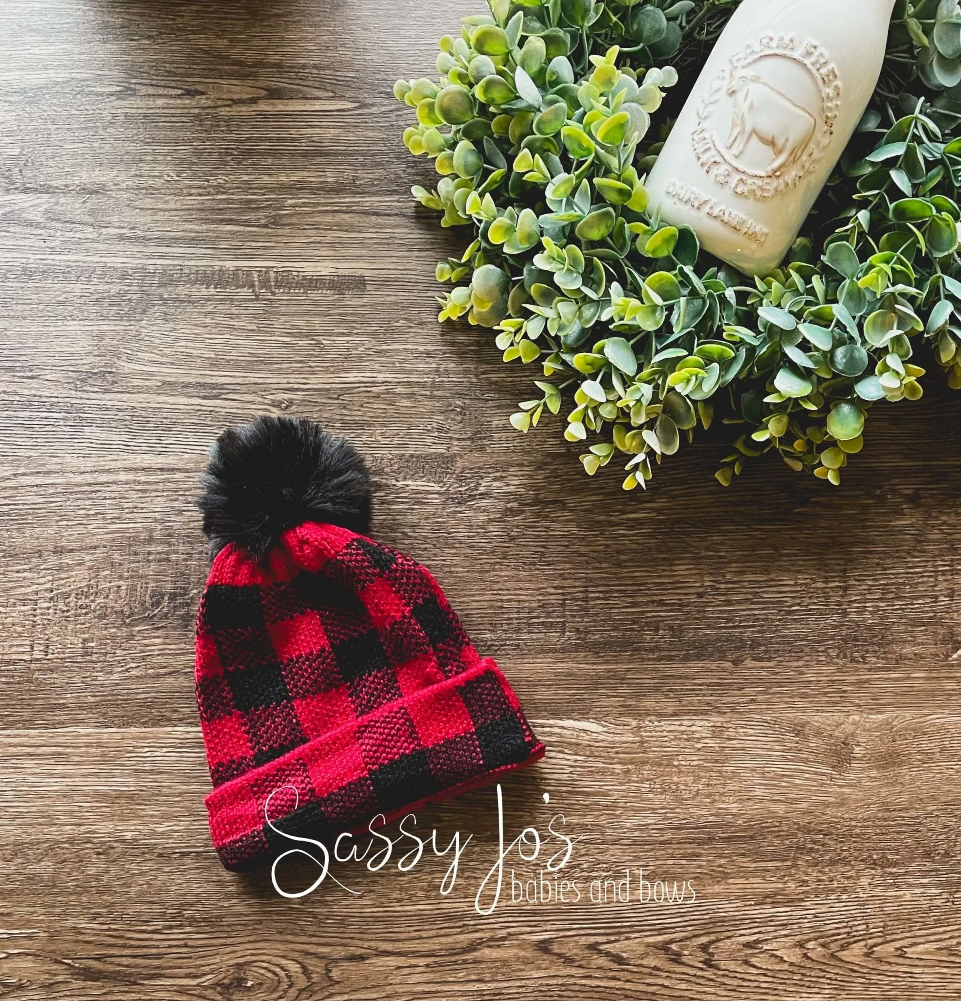 Mommy and Me Buffalo Plaid Beanies