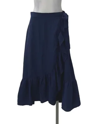 Navy Ribbon Flutter Skirt