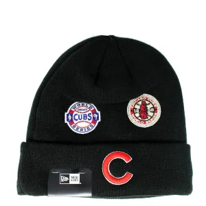New Era Chicago Cubs World Series Champions Black Beanie Patch Fitted Cap Hat