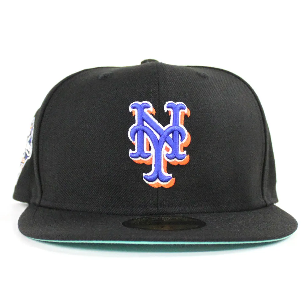 New York Mets 2000 New Era 59Fifty Fitted Hat (Black Road MINT Under Brim)
