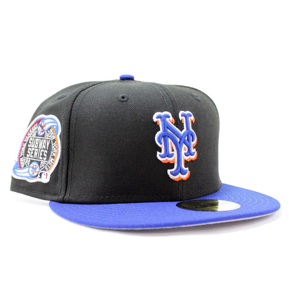 New York Mets Subway Series 2000 World Series 59Fifty New Era Fitted Hat (Black Blue Grey Under Brim)